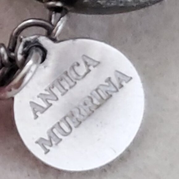 ANTICA MURRINA Murano Glass Dangly Drop Earrings Candy Pink Gunmetal Foil Silver - Picture 5 of 7